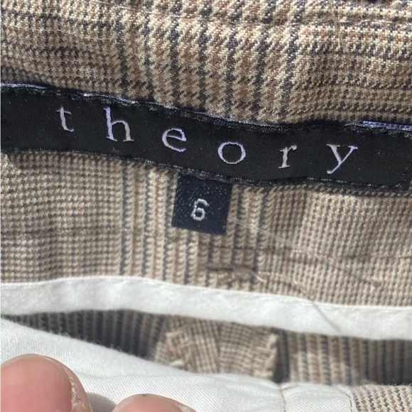 Theory Pants Plaid Cotton Size 6 - Picture 5 of 7
